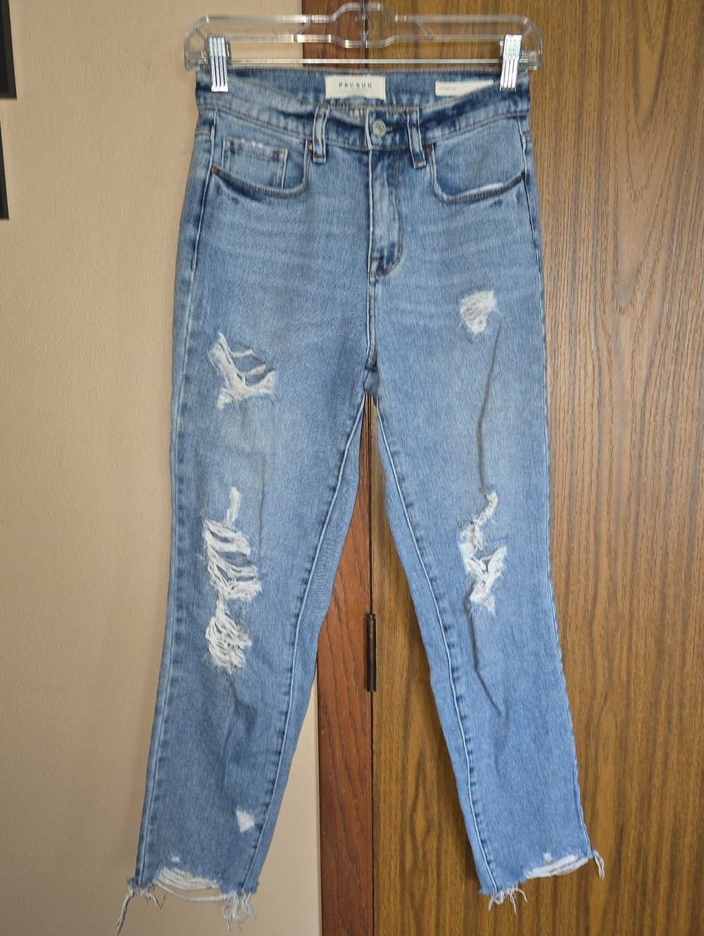 PacSun Light Blue Distressed Cropped Jeans